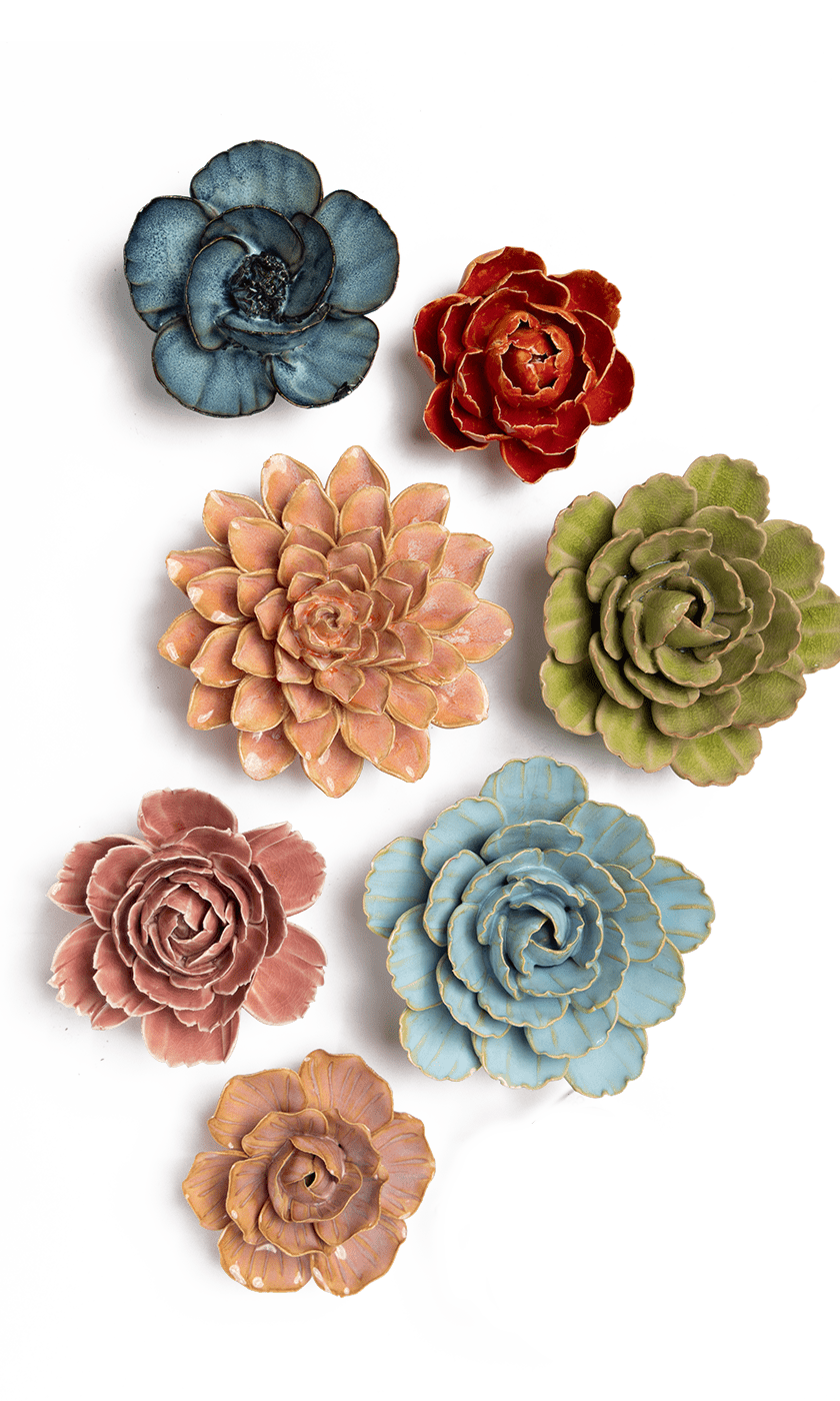 Villandry Gardens - 7 Piece Set - Chive Ceramics Studio - Ceramic Flower Sets - Chive Ceramics Studio