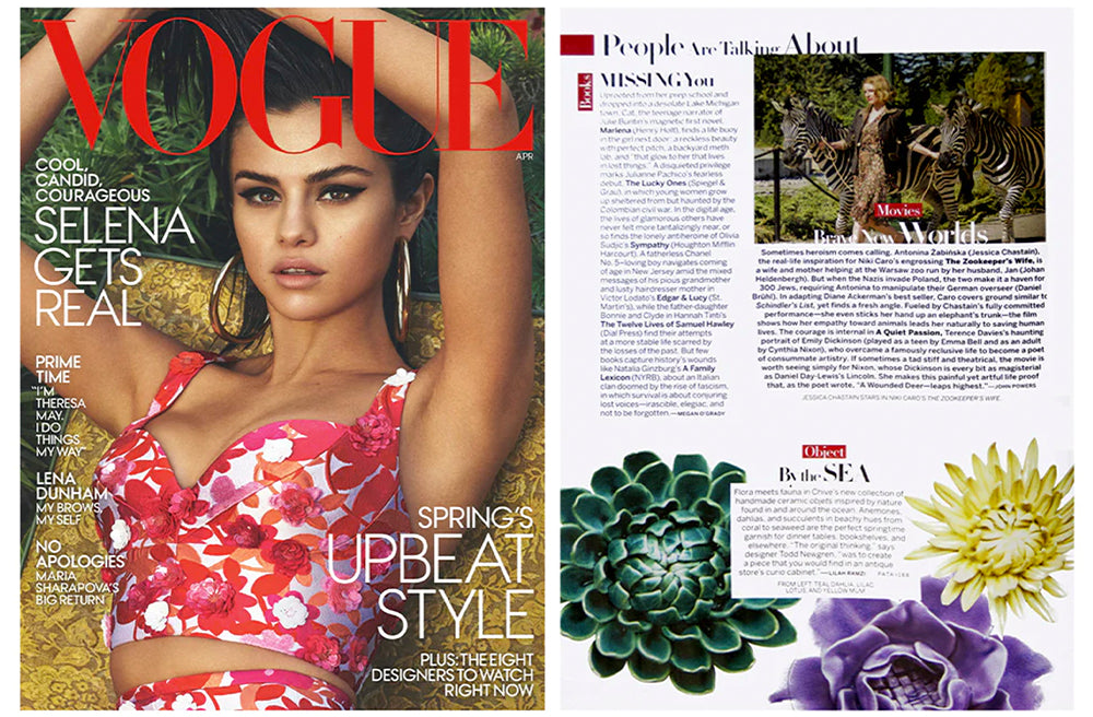 Vogue magazine editorial featuring Chive Studio Ceramic Flower Classic Collection — People are Talking About