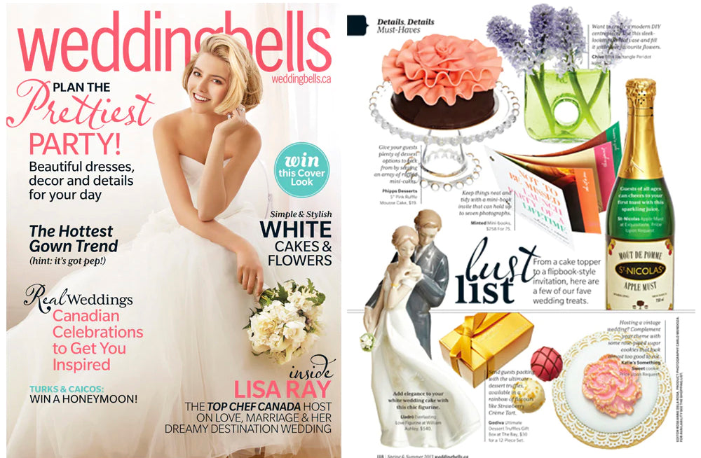 Wedding Bells magazine editorial featuring Chive Studio Bliss Rectangle Peridot — Must Haves
