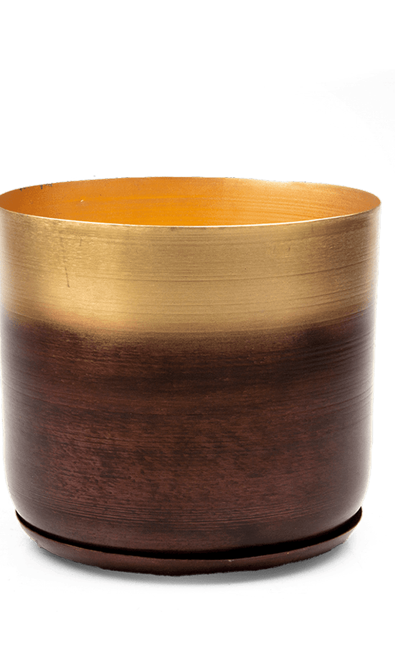 Joe Metal Pot With Drainage Hole | 7, 8, 10 & 12 inches - Chive Ceramics Studio - Pots - Chive Ceramics Studio