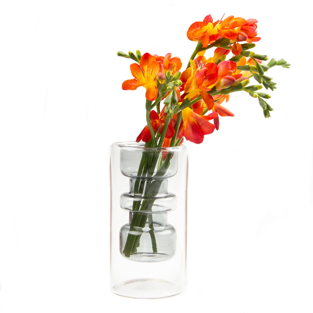 Modern Smoke Cylinder Glass Flower Vase
