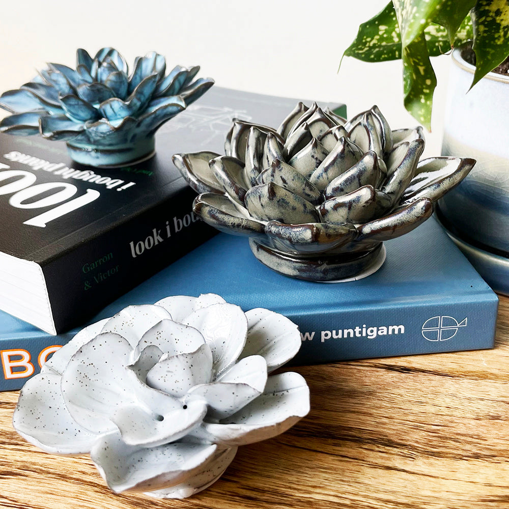 Hanging San Diego Ceramic Flower Set of 3