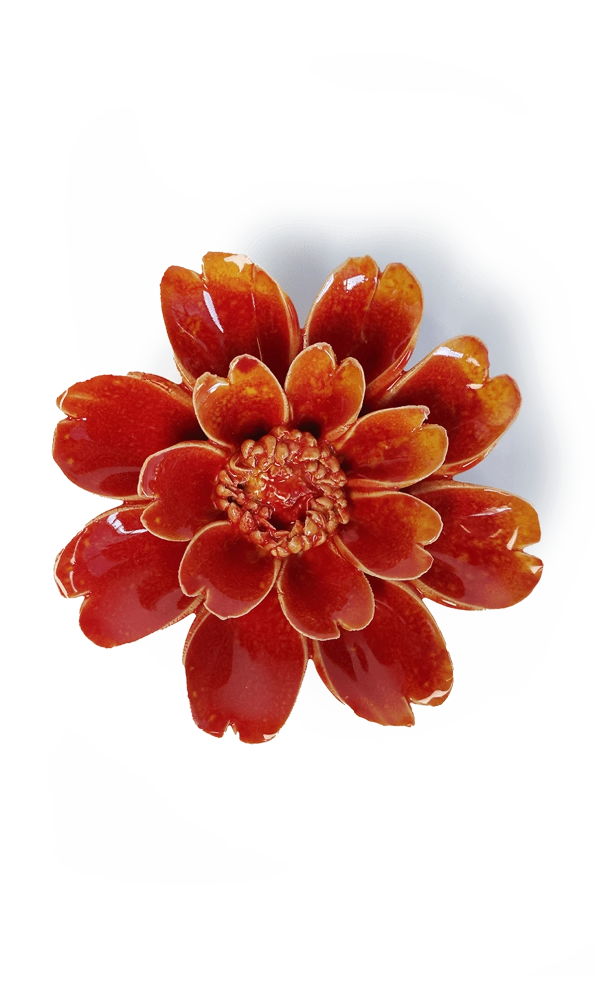 Chive April Birth Flower Daisy orange yellow glazed ceramic flower.