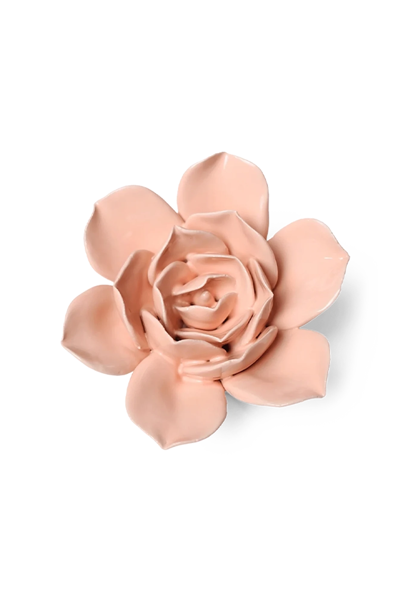 Chive December Birth Flower Narcissus apricot pink glazed ceramic flower.