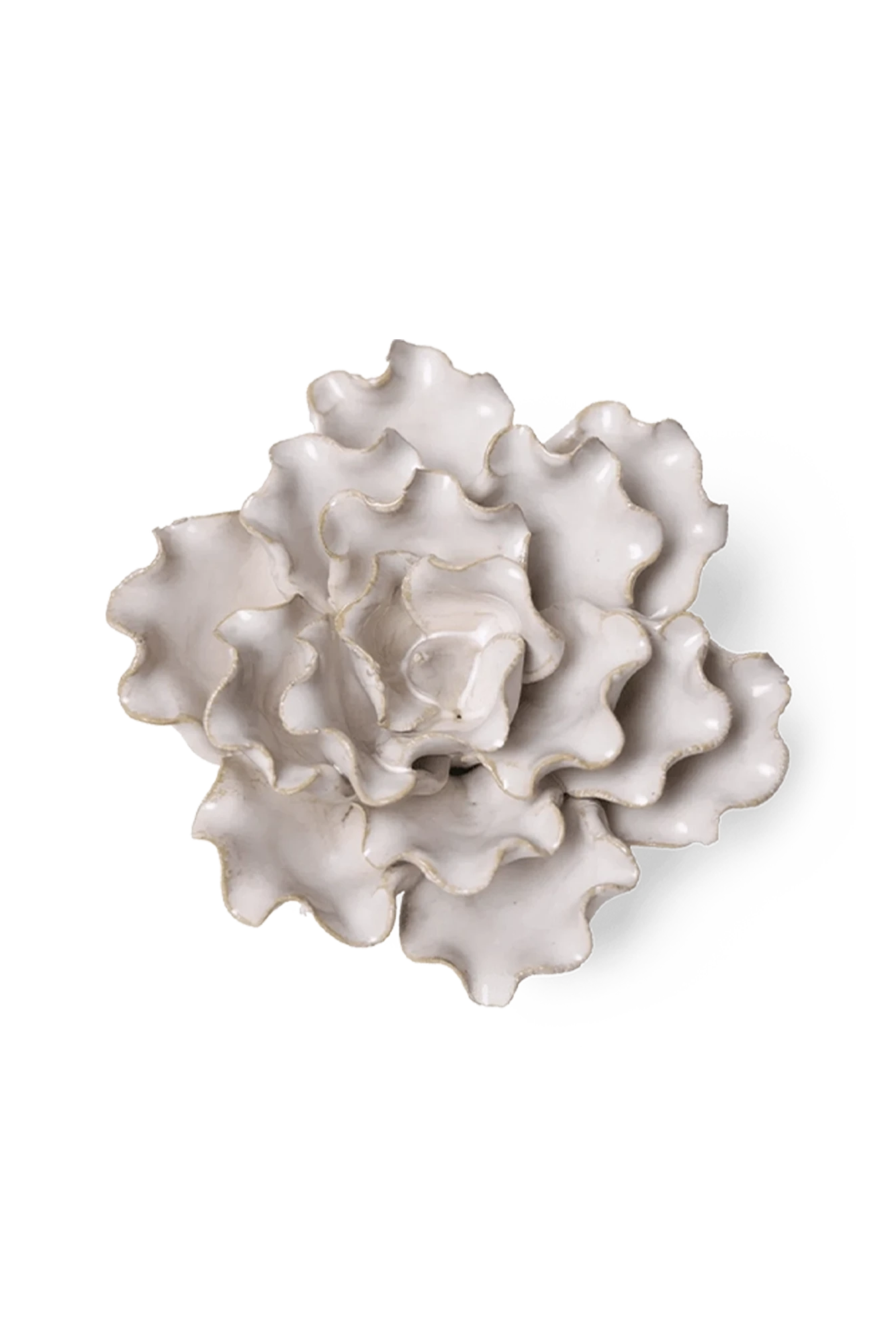 Chive January Birth Flower Snowdrop white glazed ceramic flower.