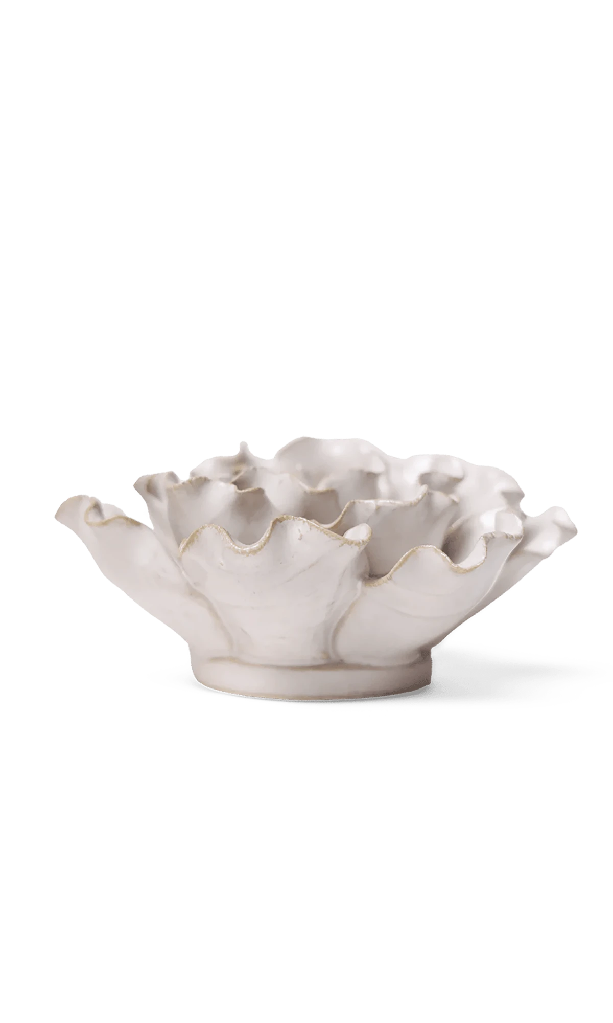 Chive January Birth Flower Snowdrop white ceramic flower side view showing petal depth and glossy glazed finish.