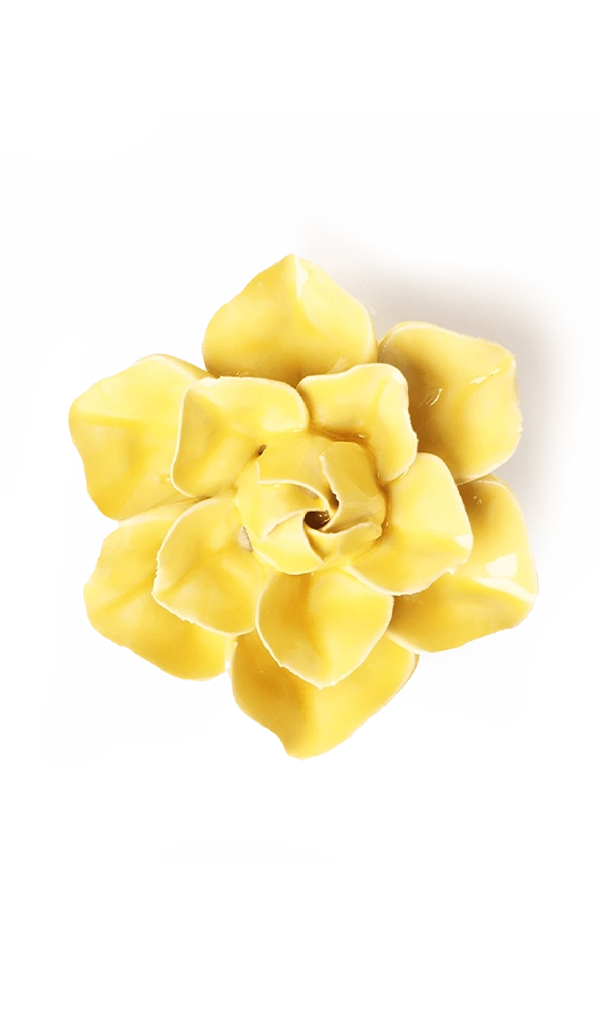 Chive March Birth Flower Daffodil buttercup yellow glazed ceramic flower.