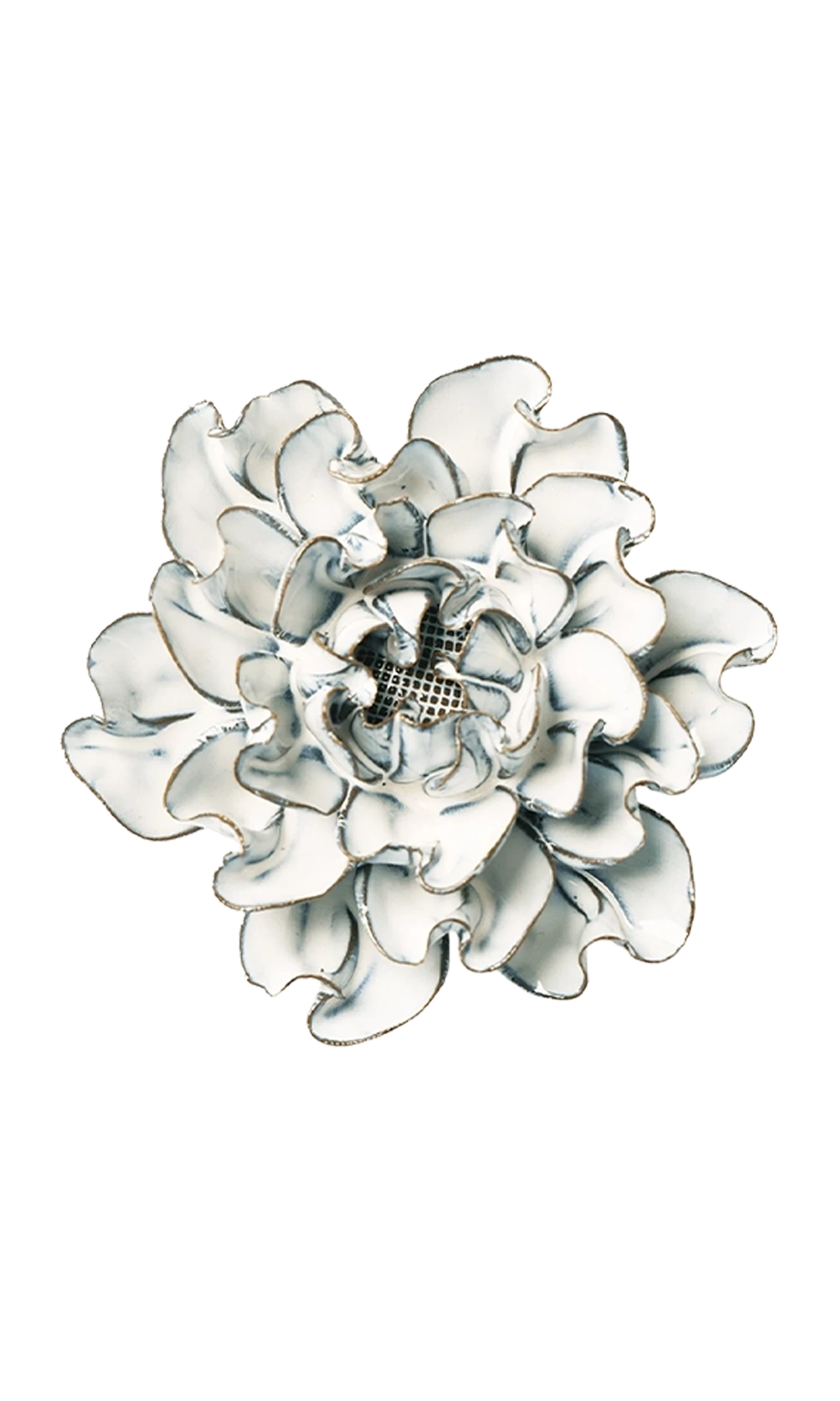 Chive May Birth Flower Hawthorn blue white glazed ceramic flower.