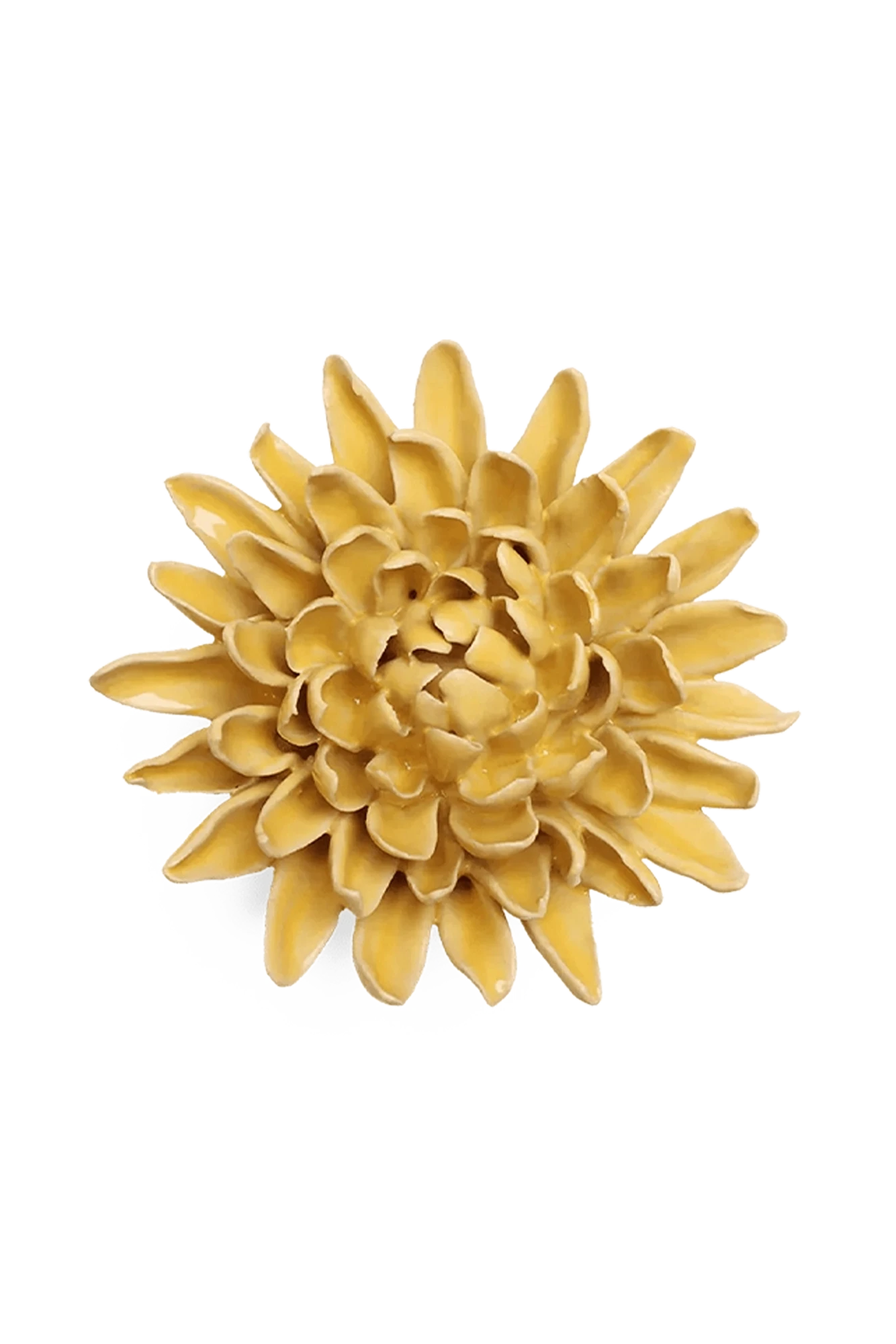 Chive November Birth Flower Chrysanthemum buttercup yellow glazed ceramic flower.
