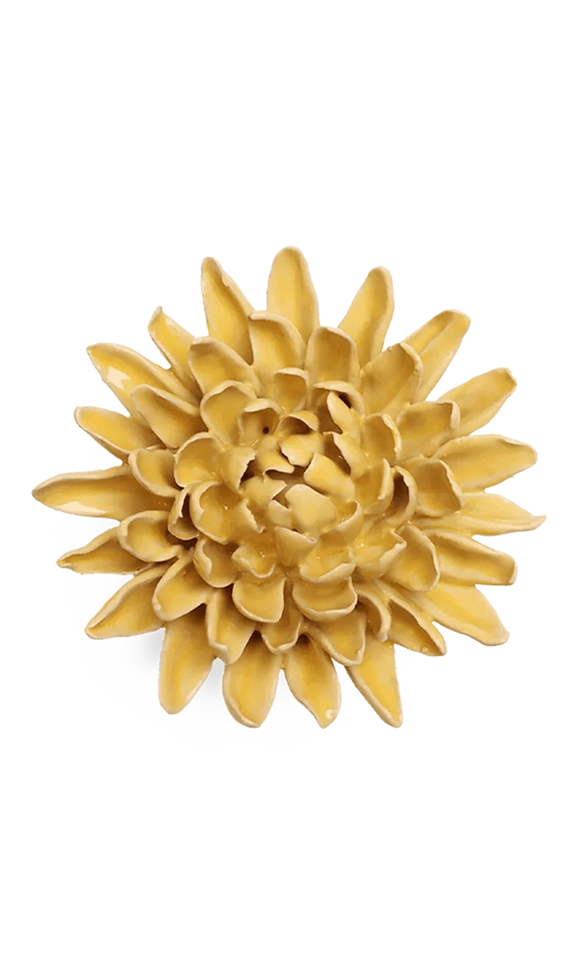Chive November Birth Flower Chrysanthemum buttercup yellow glazed ceramic flower.