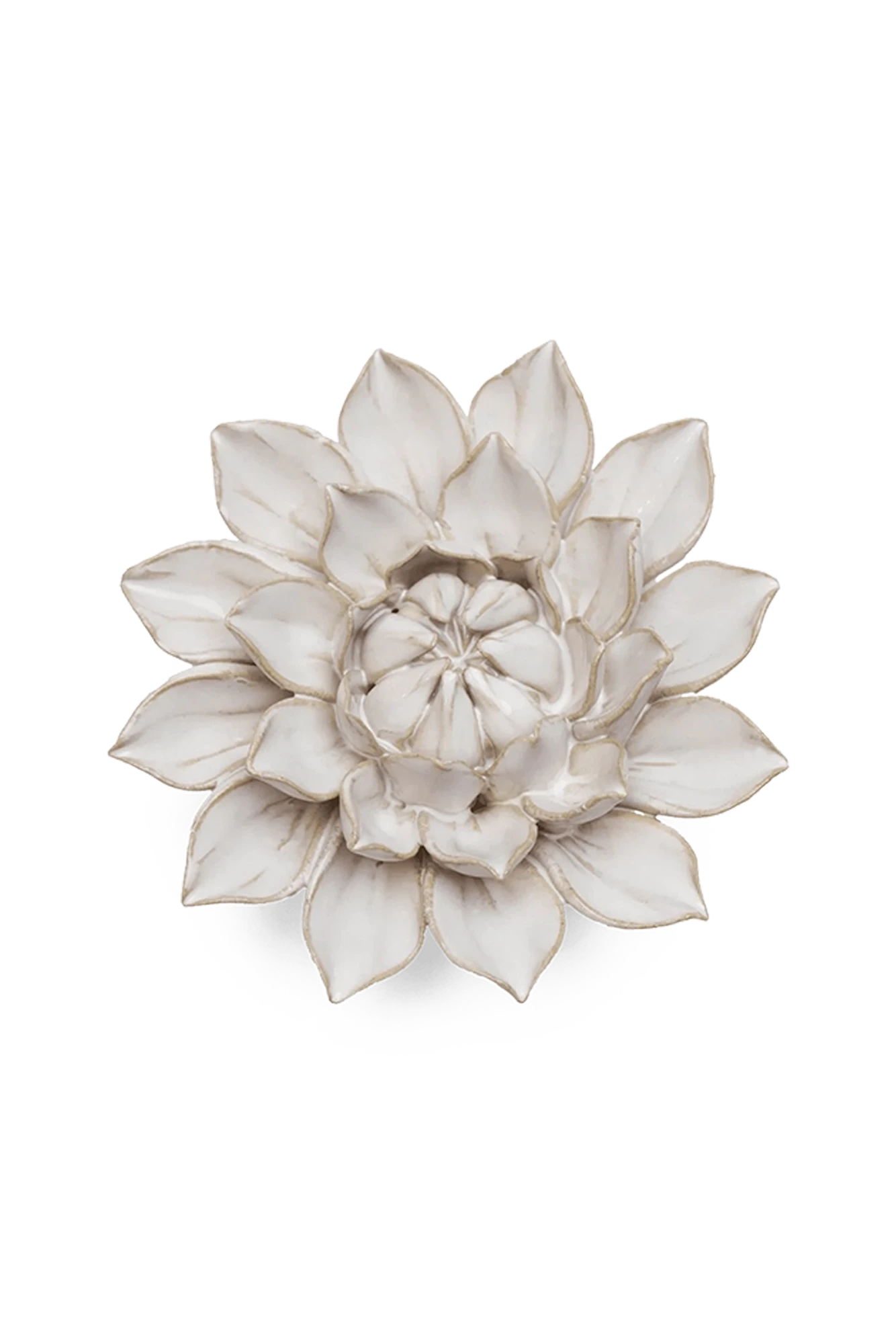 Chive September Birth Flower Aster ivory glazed ceramic flower.