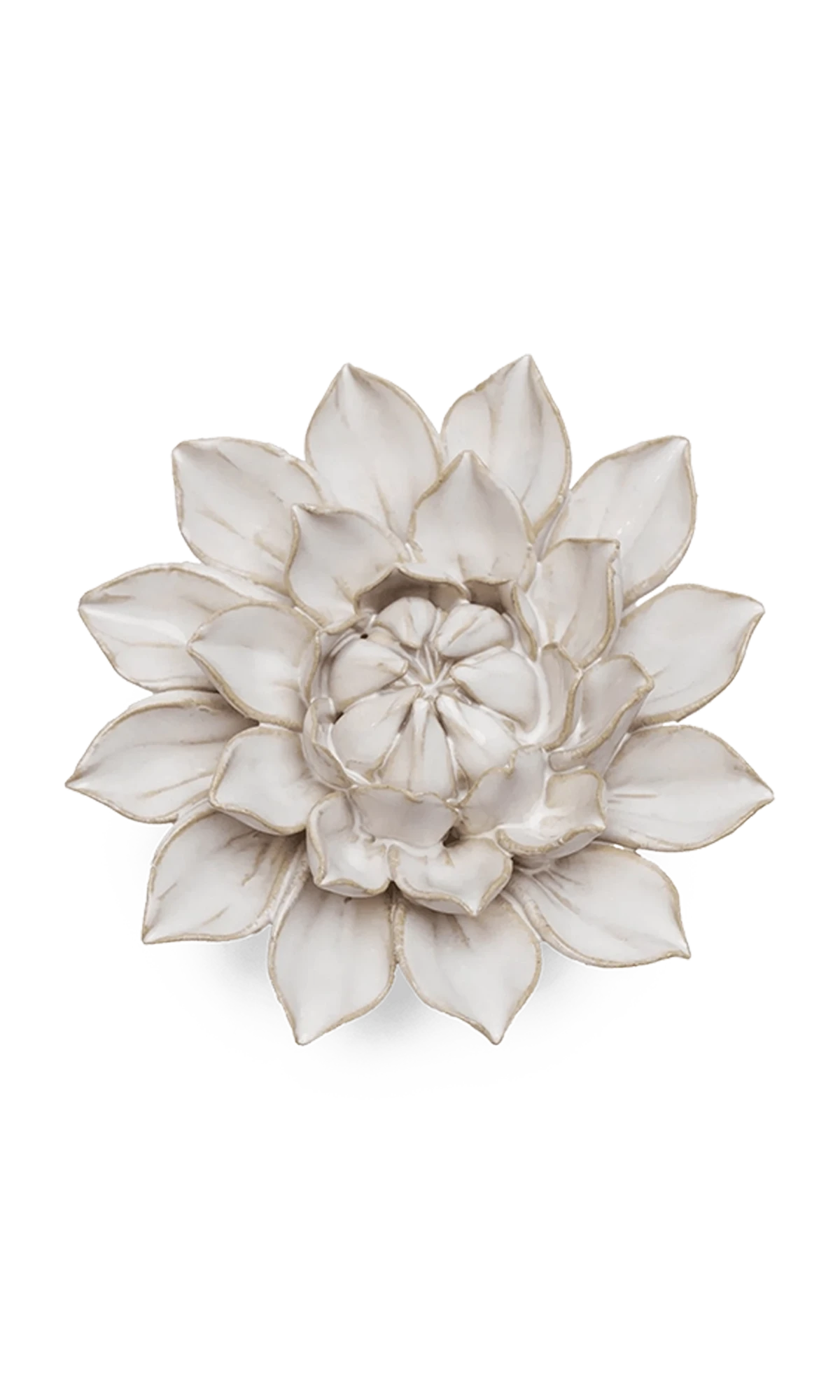 Chive September Birth Flower Aster ivory glazed ceramic flower.