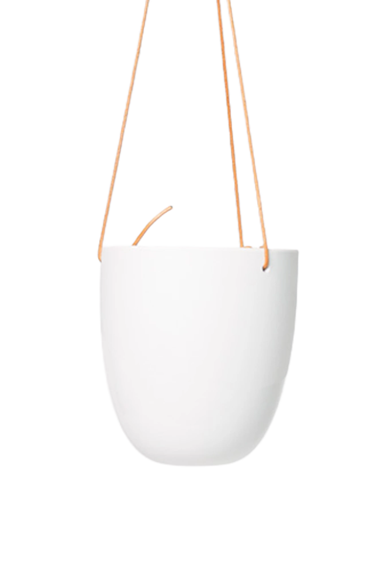Chive Bobbin black porcelain hanging planter pot without drainage.