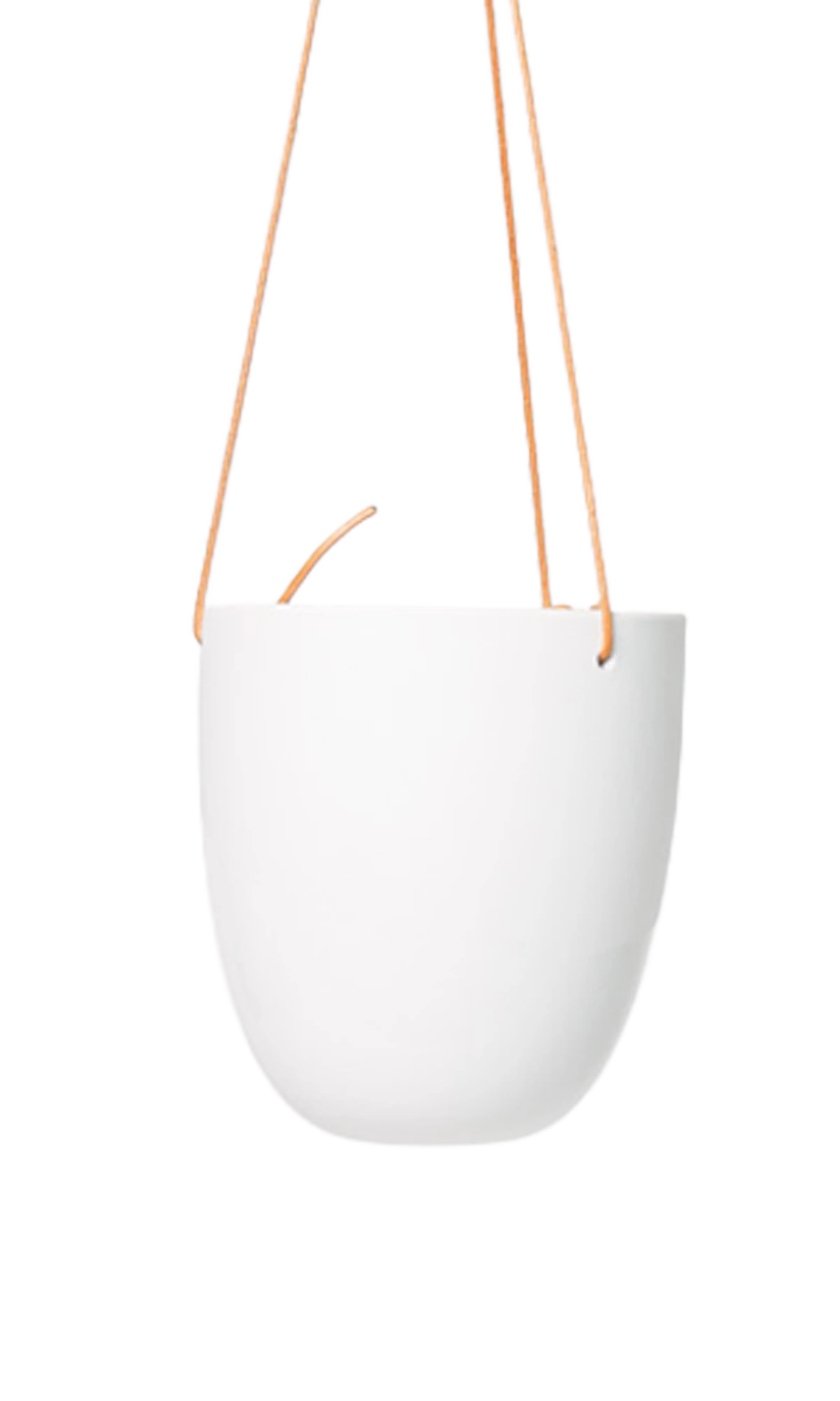 Chive Bobbin black porcelain hanging planter pot without drainage.