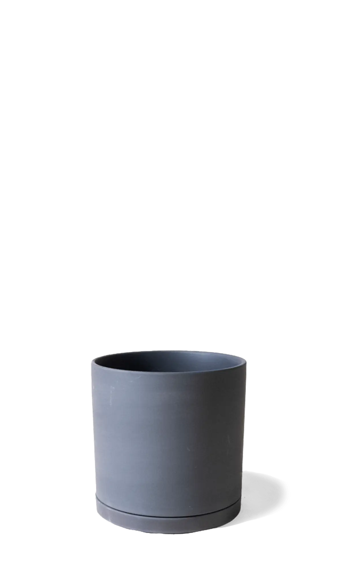 Chive Dojo large black matte porcelain pot with drainage hole and detachable saucer.