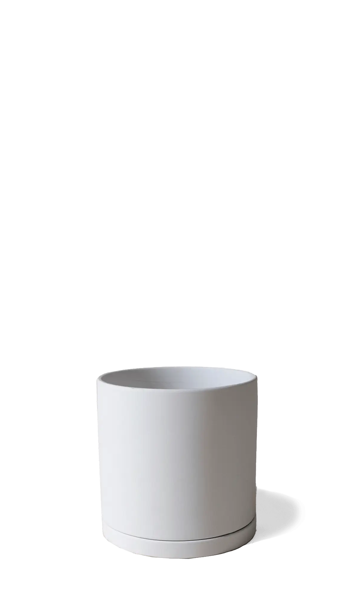 Chive Dojo large light grey matte porcelain pot with drainage hole and detachable saucer.