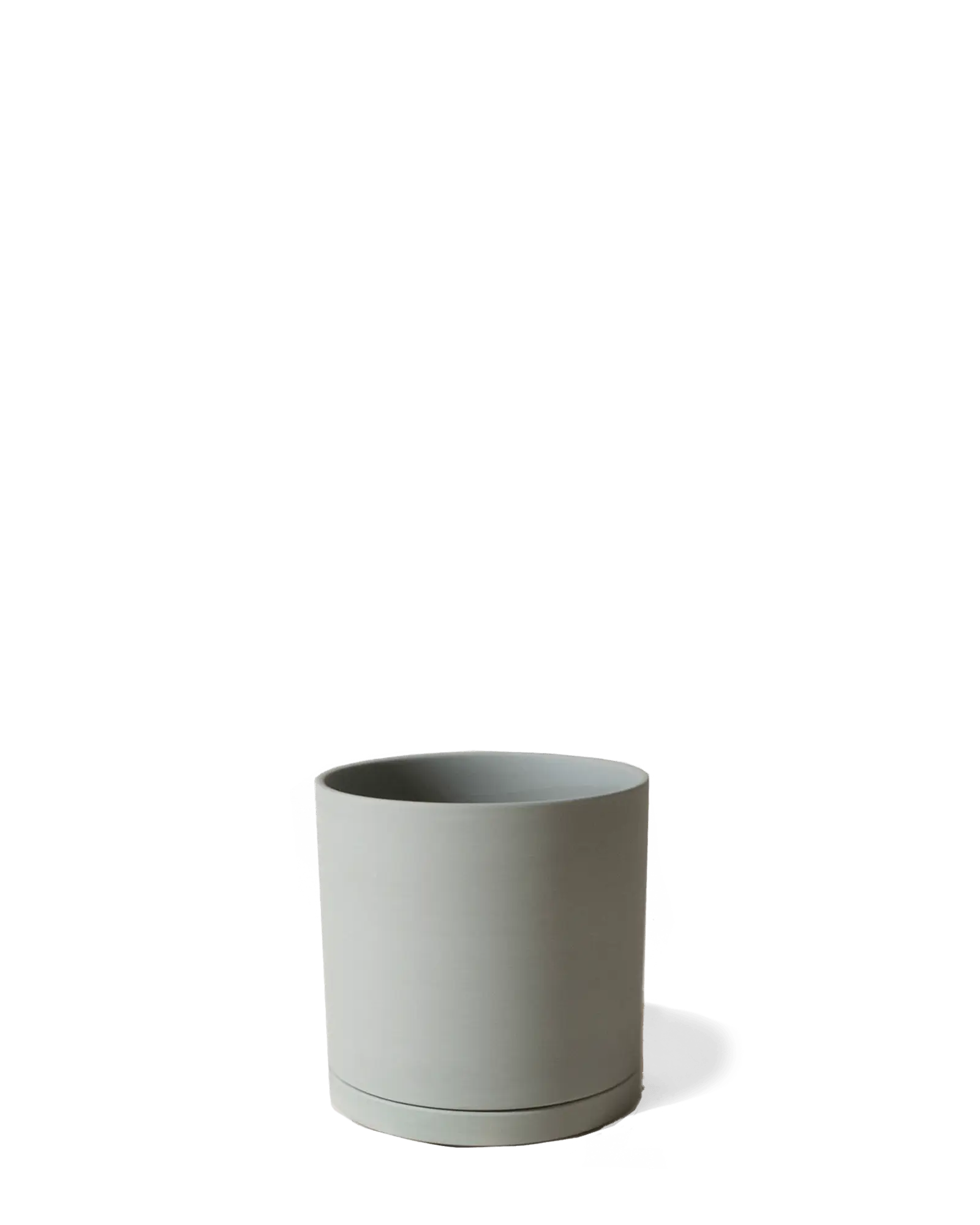 Chive Dojo large matte olive porcelain pot with drainage hole and detachable saucer.