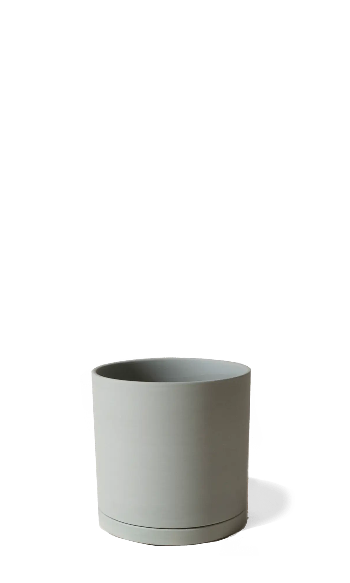 Chive Dojo olive matte ceramic small plant pot with drainage hole and detachable saucer.