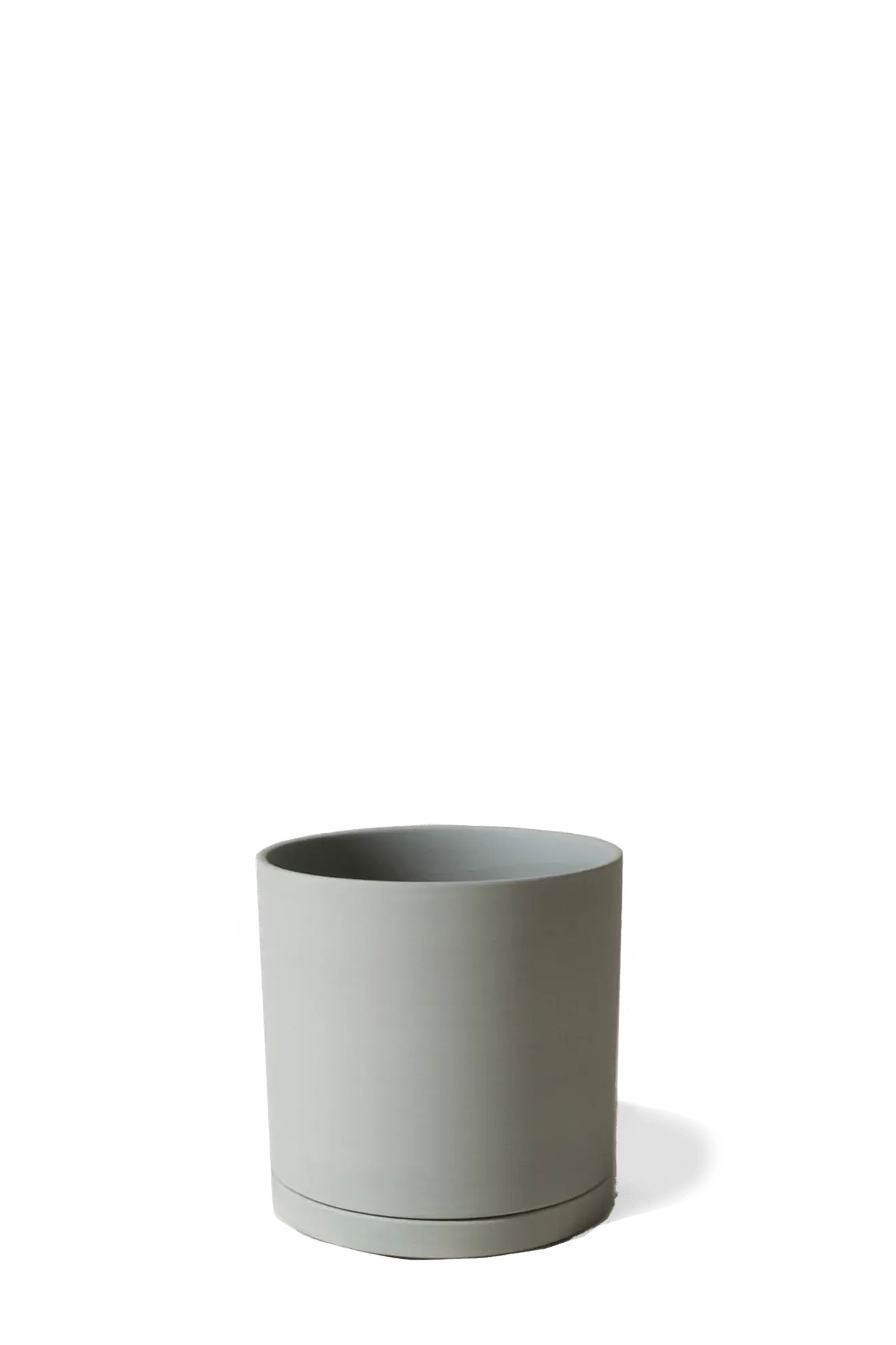 Chive Dojo olive matte ceramic small plant pot with drainage hole and saucer.