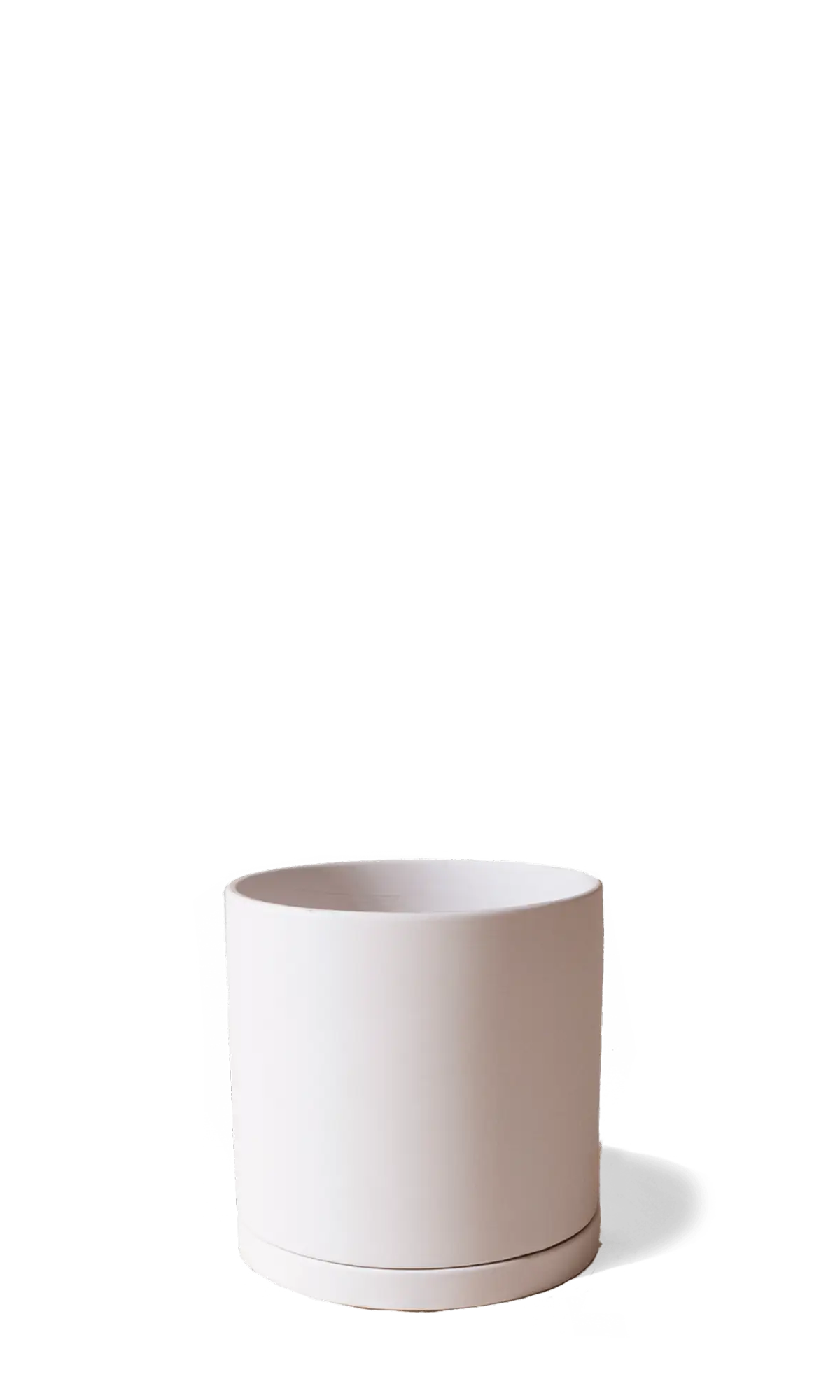 Chive Dojo pink blush matte ceramic small plant pot with drainage hole and detachable saucer.