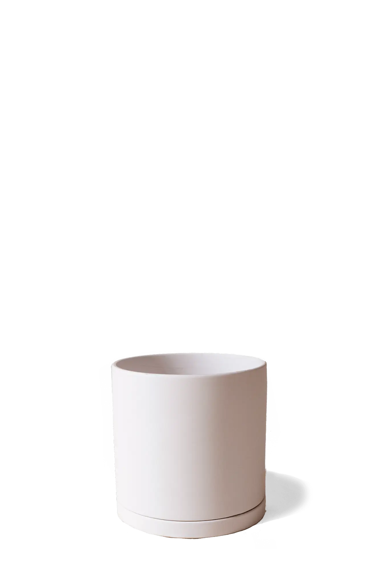 Chive Dojo pink blush matte ceramic small plant pot with drainage hole and saucer.