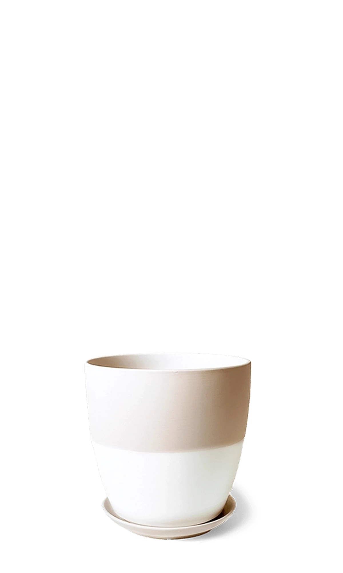 Chive Dyad large soft pink porcelain plant pot with drainage hole and detachable saucer.