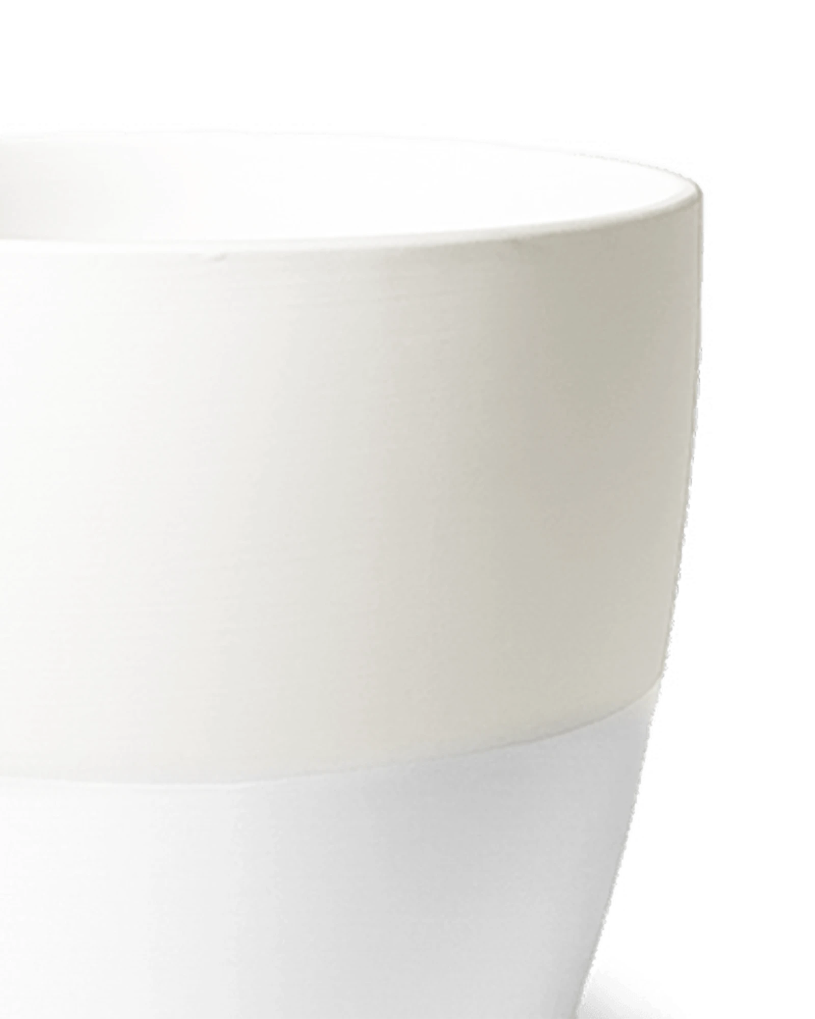 Close-up of the Chive Dyad small white porcelain pot showing the surface texture and finish.
