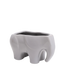 Chive Elephant Grey color ceramic elephant shaped succulent planter with no drainage.
