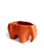 Chive Elephant Orange color ceramic elephant shaped succulent planter with no drainage.