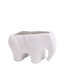 Chive Elephant White color ceramic elephant shaped succulent planter with no drainage.