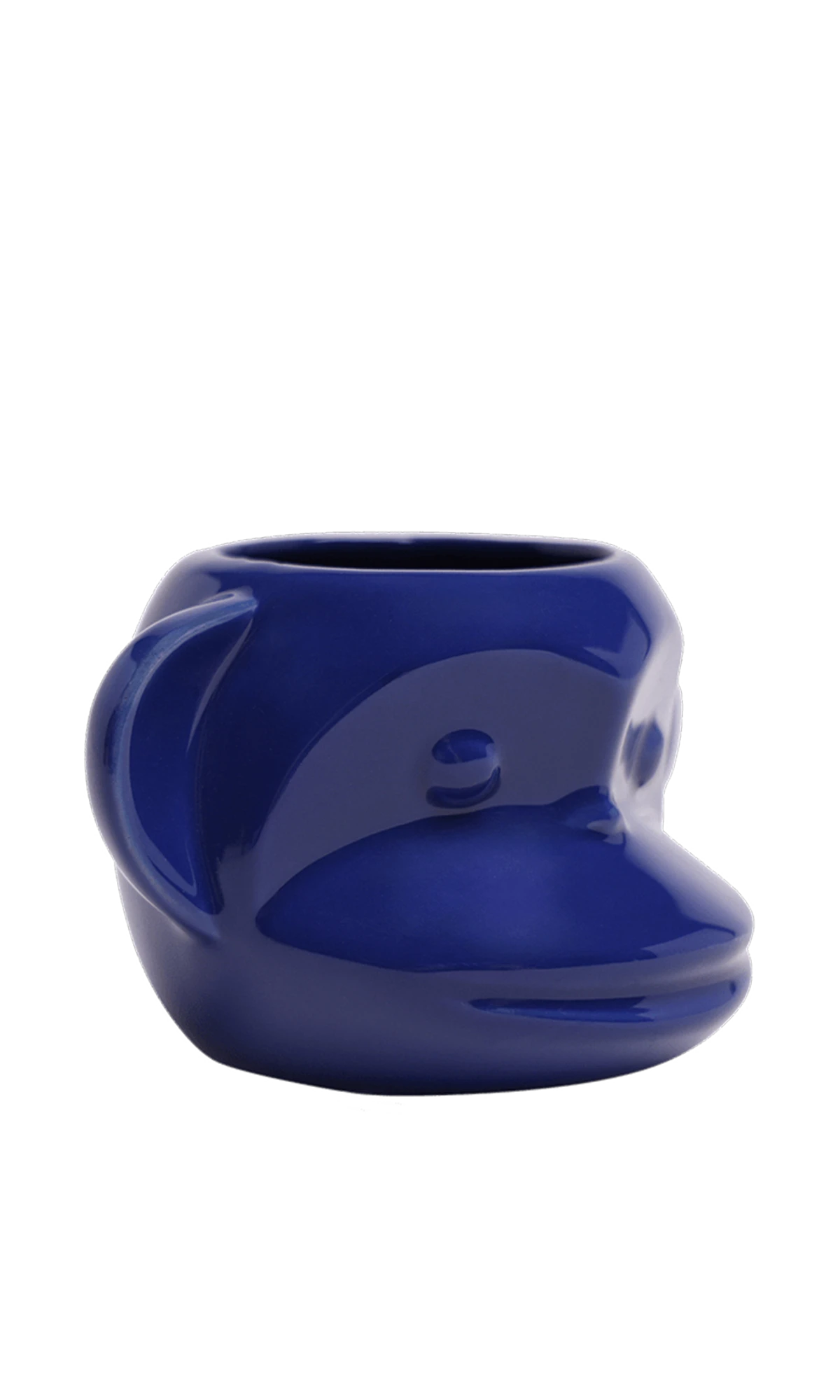 Chive Funky Monkey Blue color ceramic monkey shaped succulent planter with no drainage.