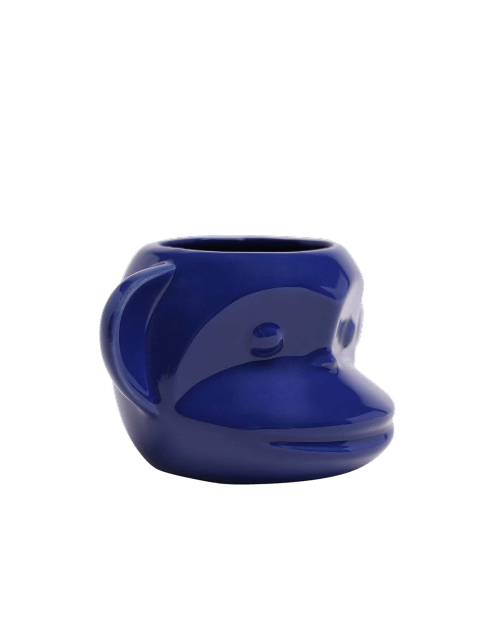 Chive Funky Monkey Blue color ceramic monkey shaped succulent planter with no drainage.