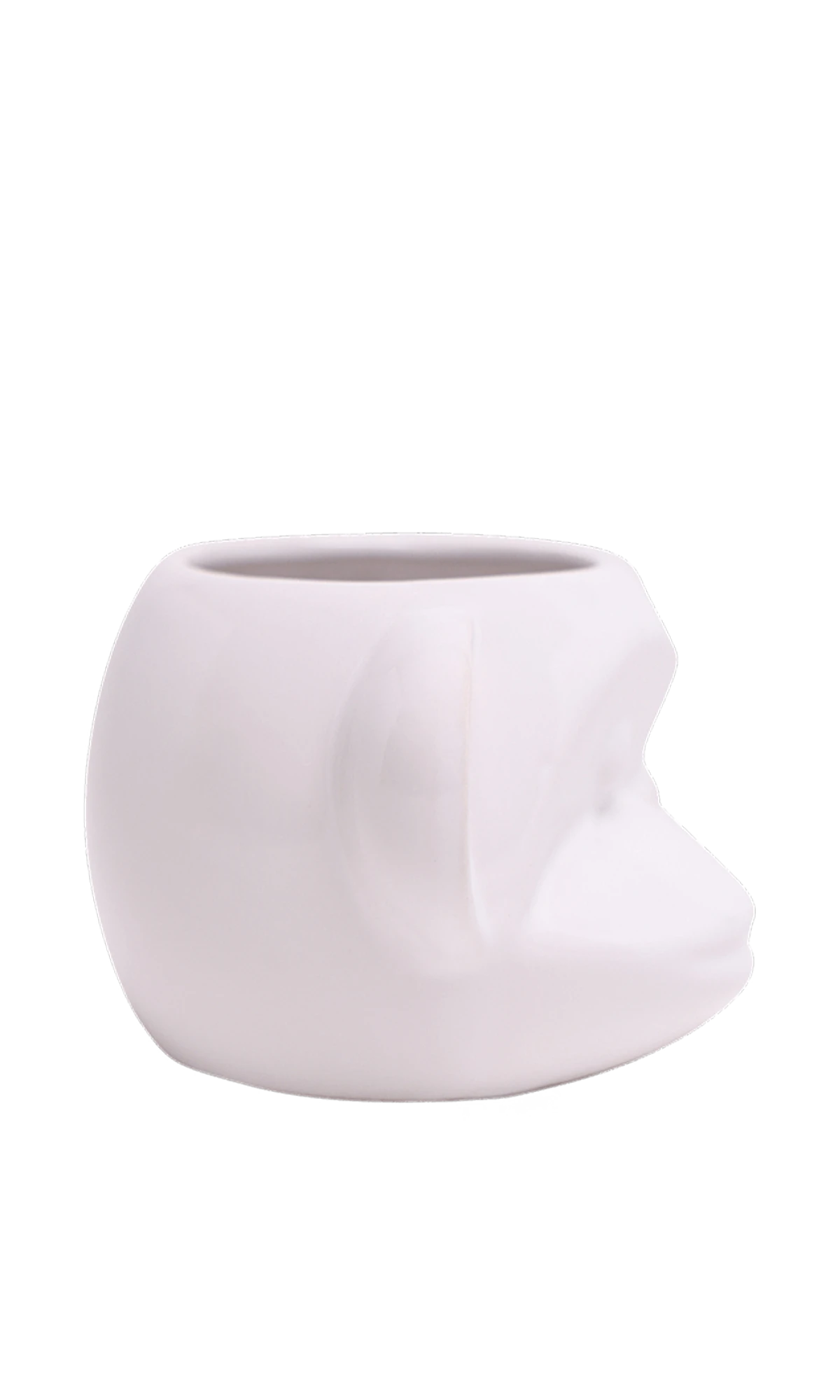Side view of Chive Funky Monkey White ceramic monkey shaped succulent planter.