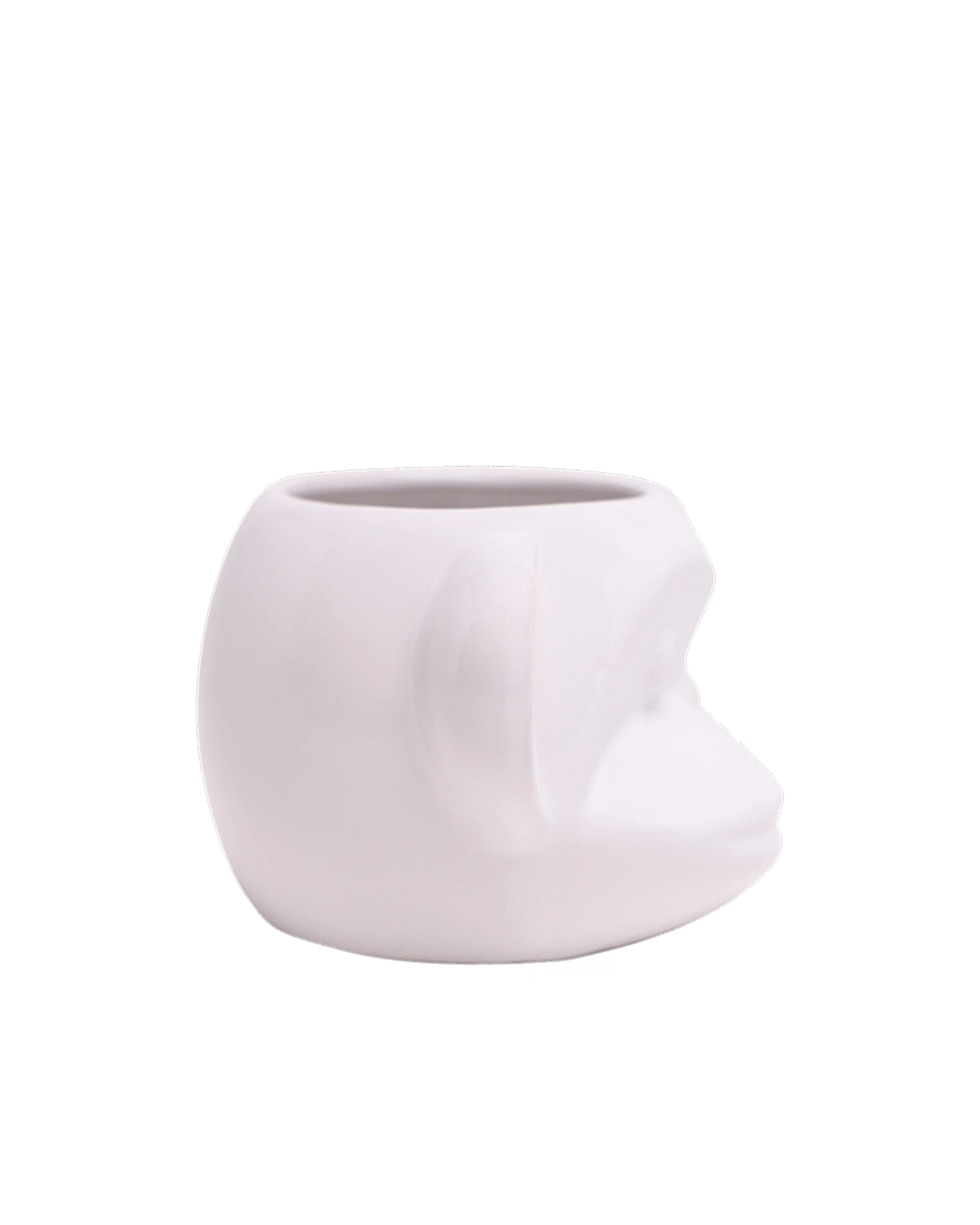 Side view of Chive Funky Monkey White ceramic monkey shaped succulent planter.