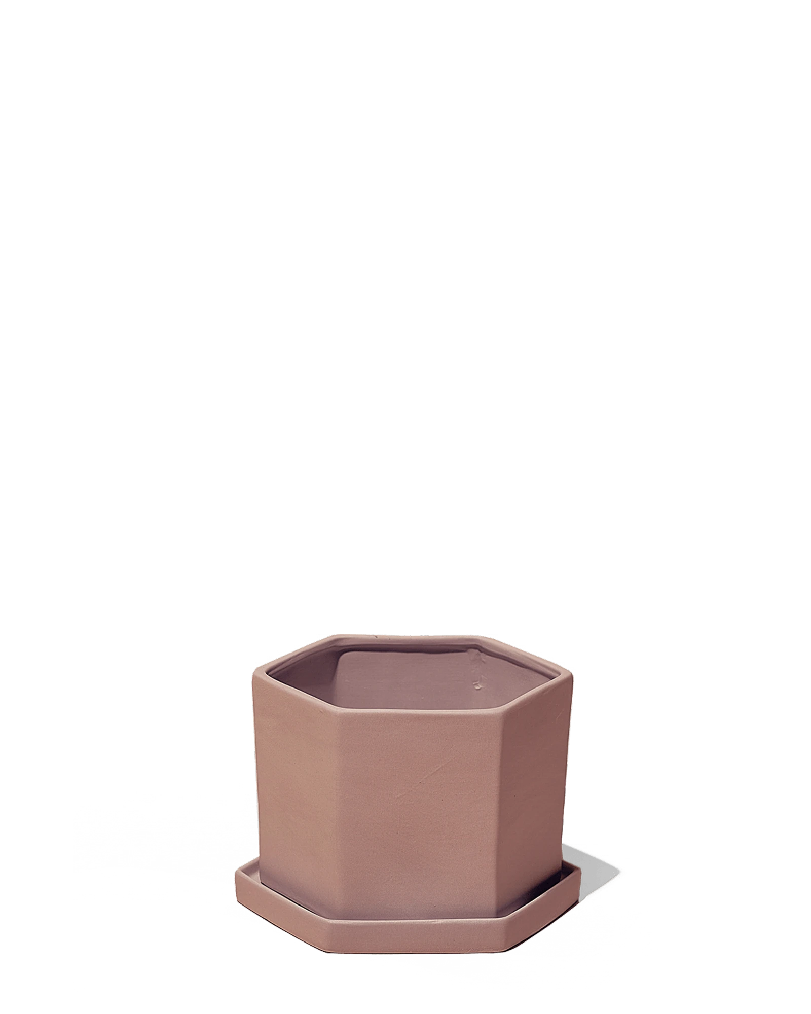 Chive Hexi small clay terracotta porcelain pot with drainage hole and detachable saucer.