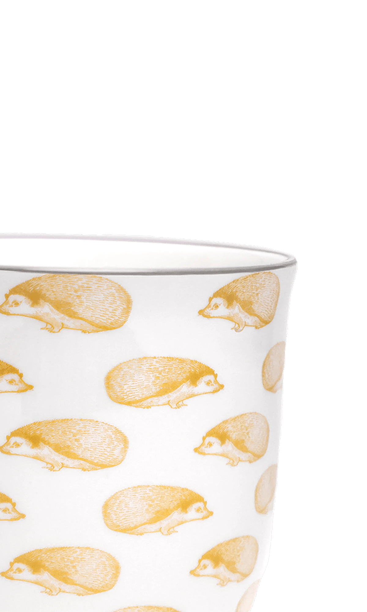 Close-up of the Chive Liberte medium hedgehog porcelain pot showing the pattern and glaze finish.