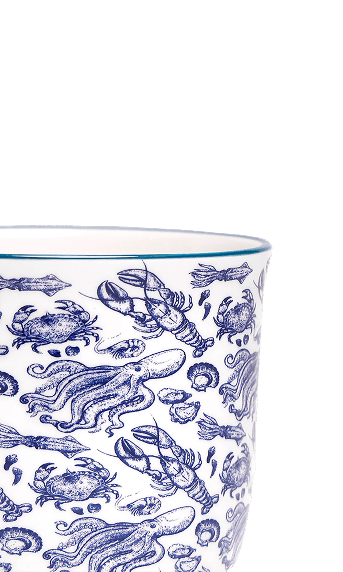 Close-up of the Chive Liberte medium octopus porcelain pot showing the pattern and glaze finish.