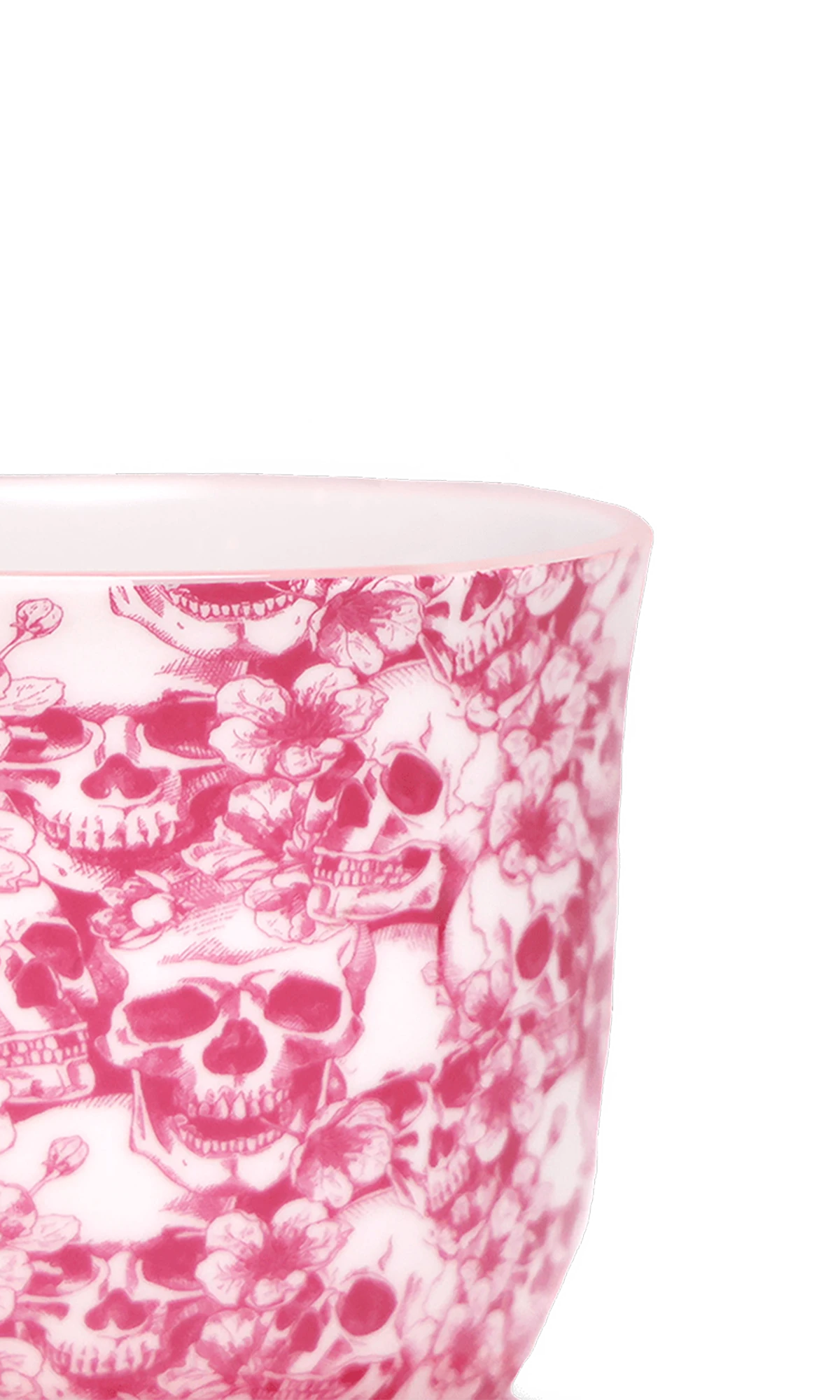 Close-up of the Chive Liberte medium skull porcelain pot showing the pattern and glaze finish.