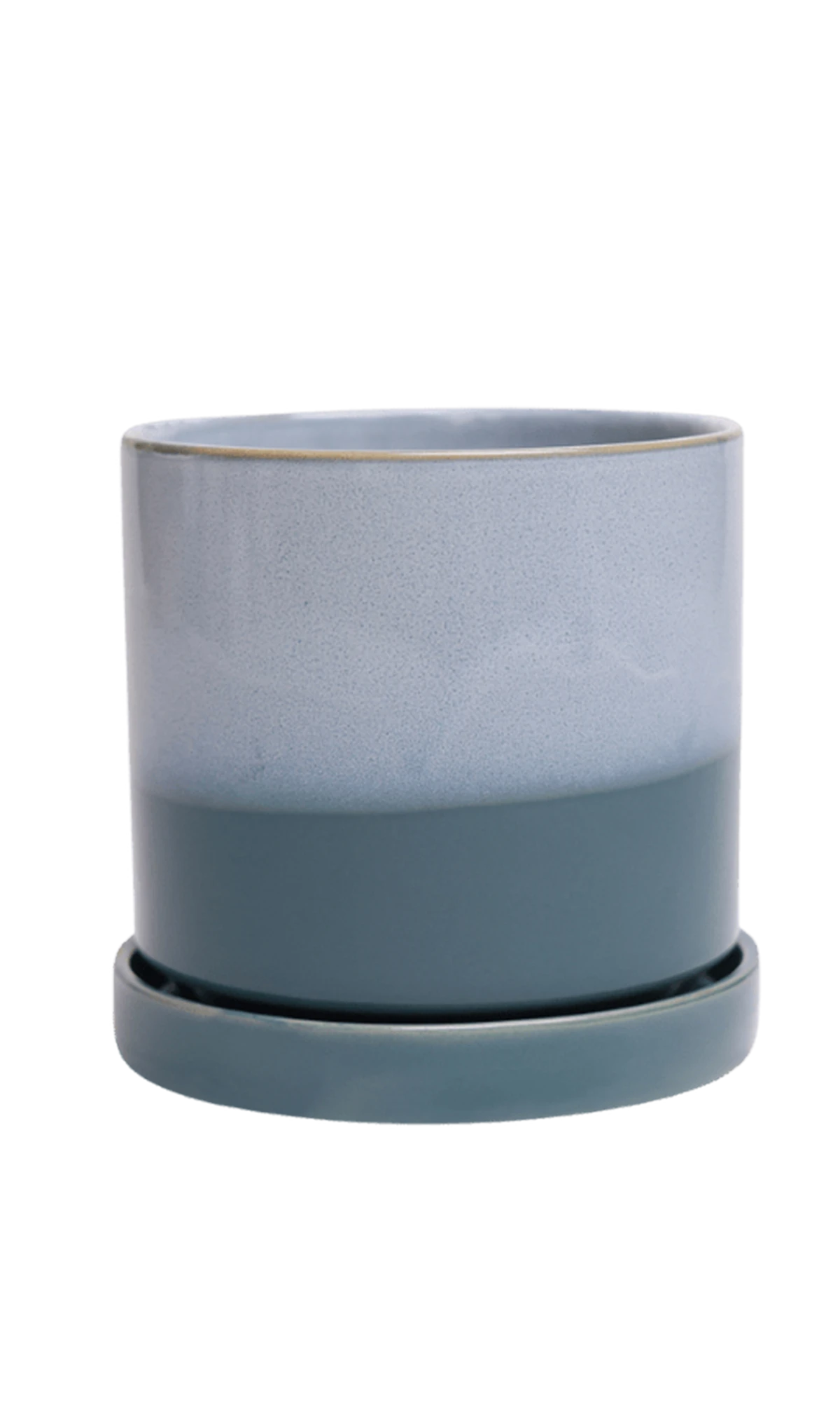 Chive Minute small blue aqua ceramic pot with drainage hole and detachable saucer.