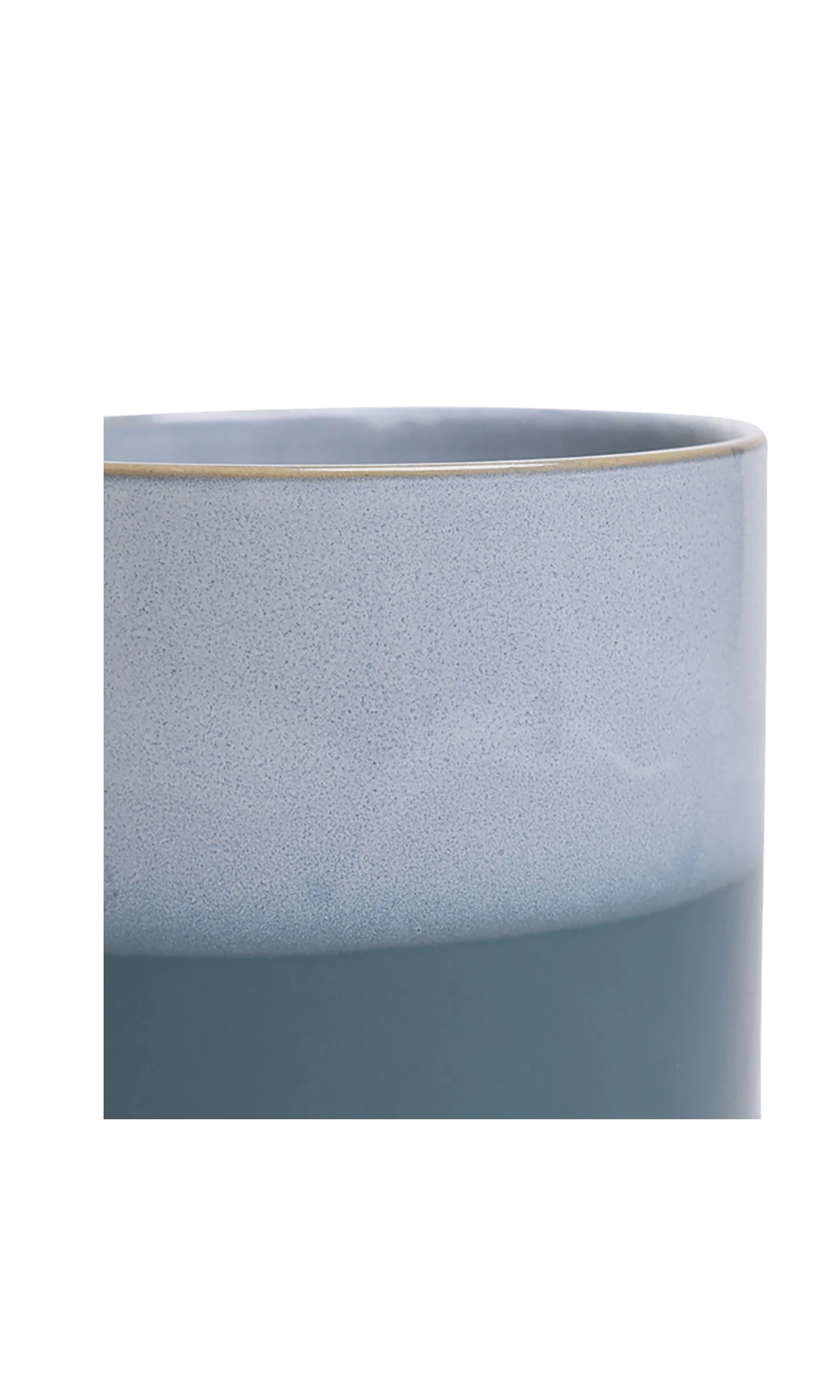 Close-up of the Chive Minute small blue aqua ceramic pot showing glaze finish.