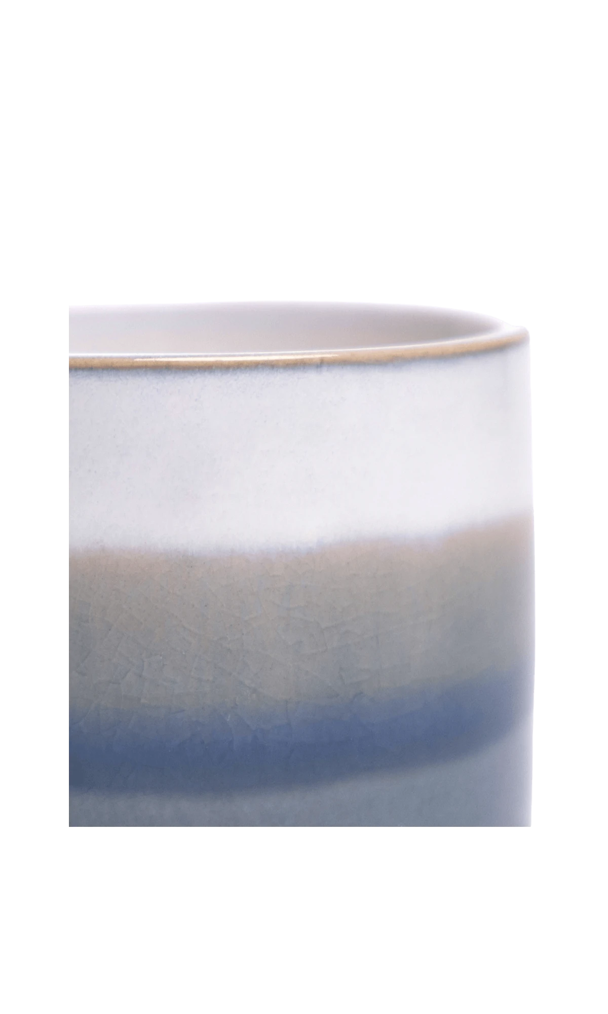 Close-up of the Chive Minute small blue layers ceramic pot showing color and glaze finish.
