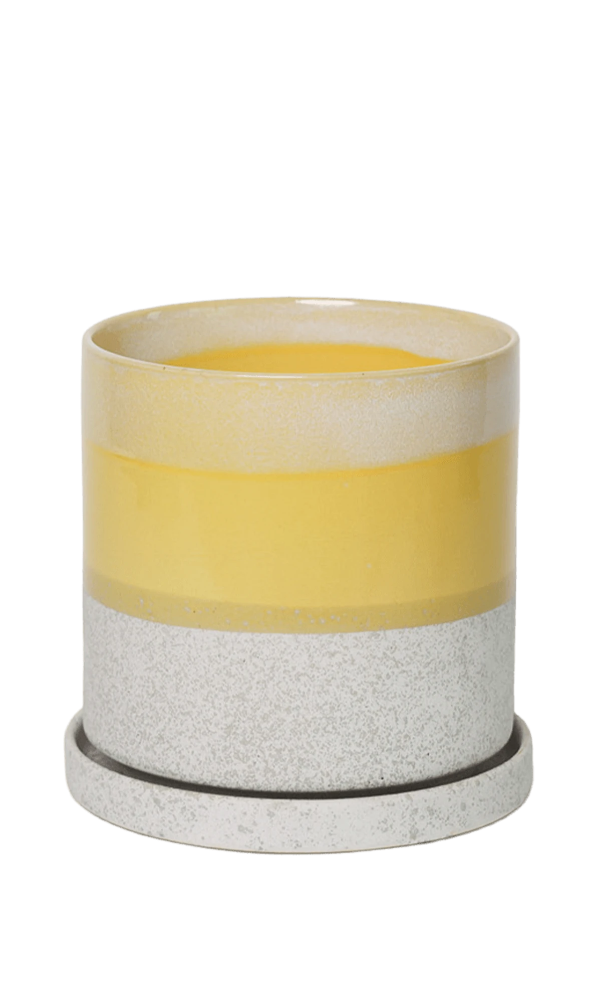 Chive Minute medium boombastic ceramic pot with drainage hole and detachable saucer.