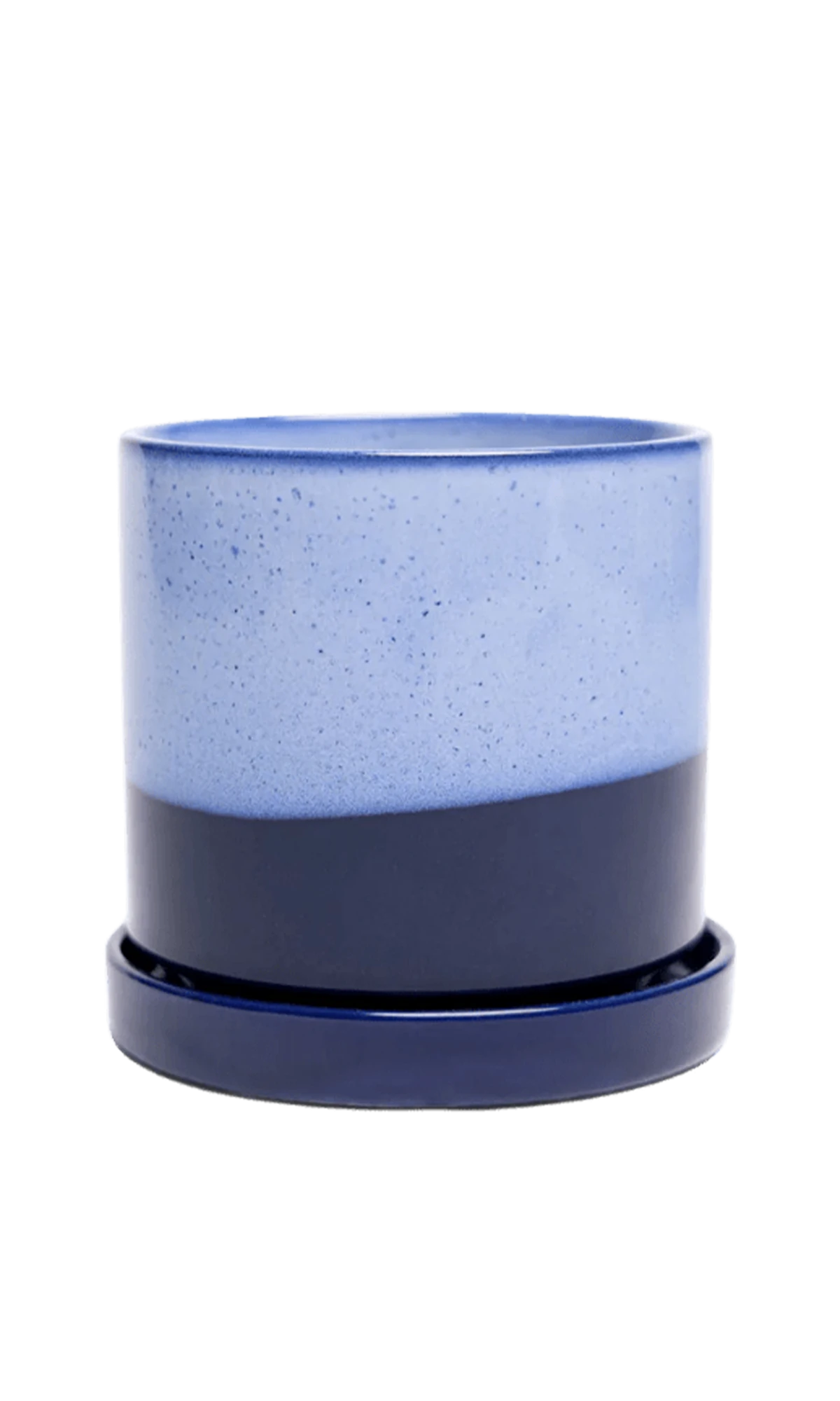 Chive Minute small cobalt blue ceramic pot with drainage hole and detachable saucer.