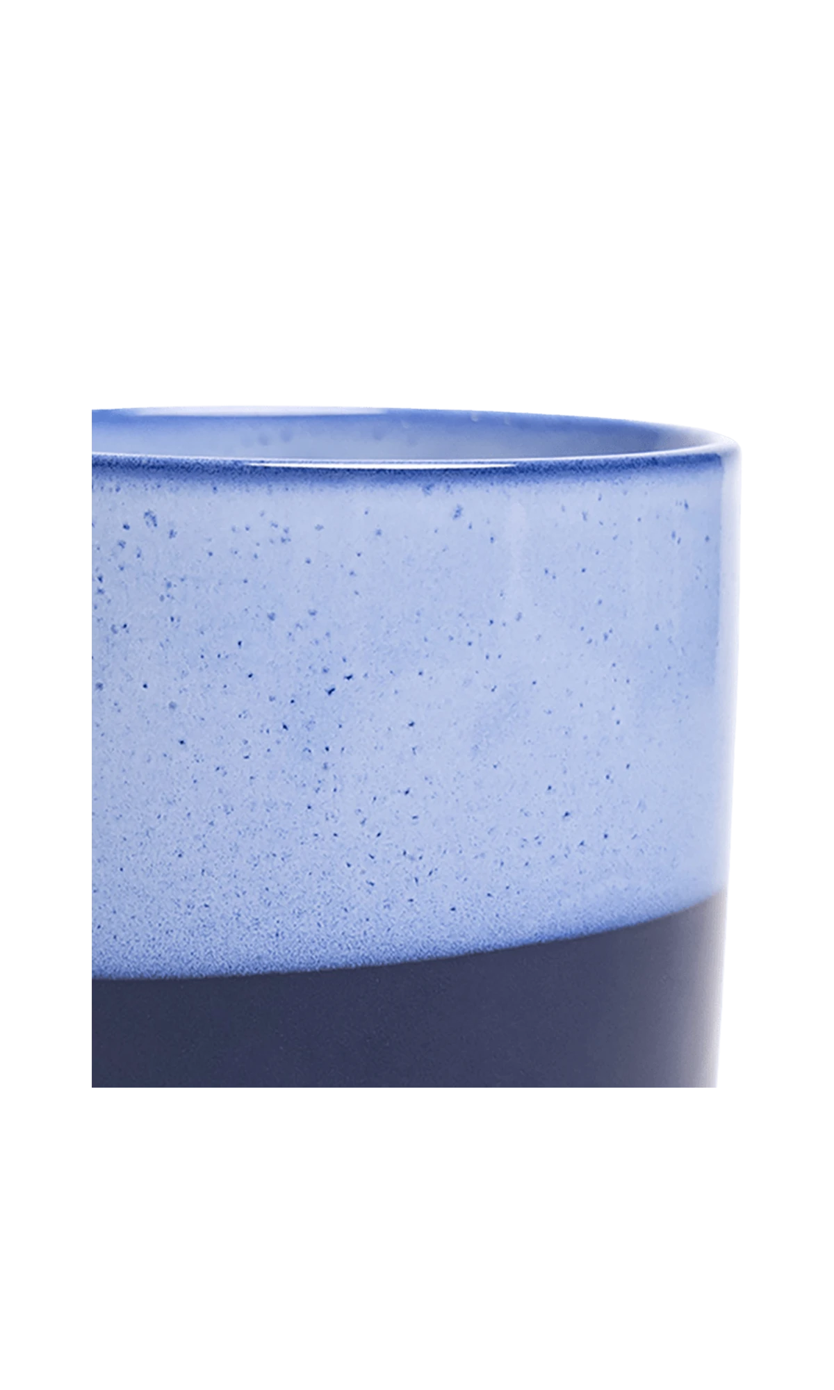 Close-up of the Chive Minute small cobalt blue ceramic pot showing glaze finish.