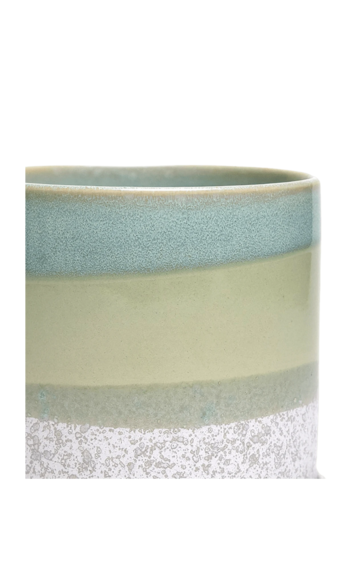 Close-up of the Chive Minute small green cement ceramic pot showing color and glaze finish.