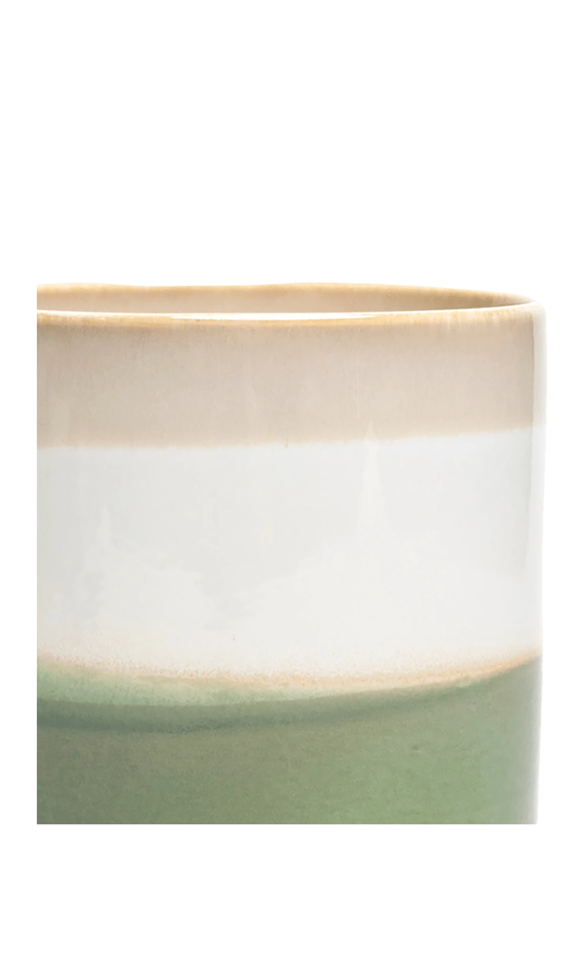 Close-up of the Chive Minute medium green layers ceramic pot showing the color and glaze finish.