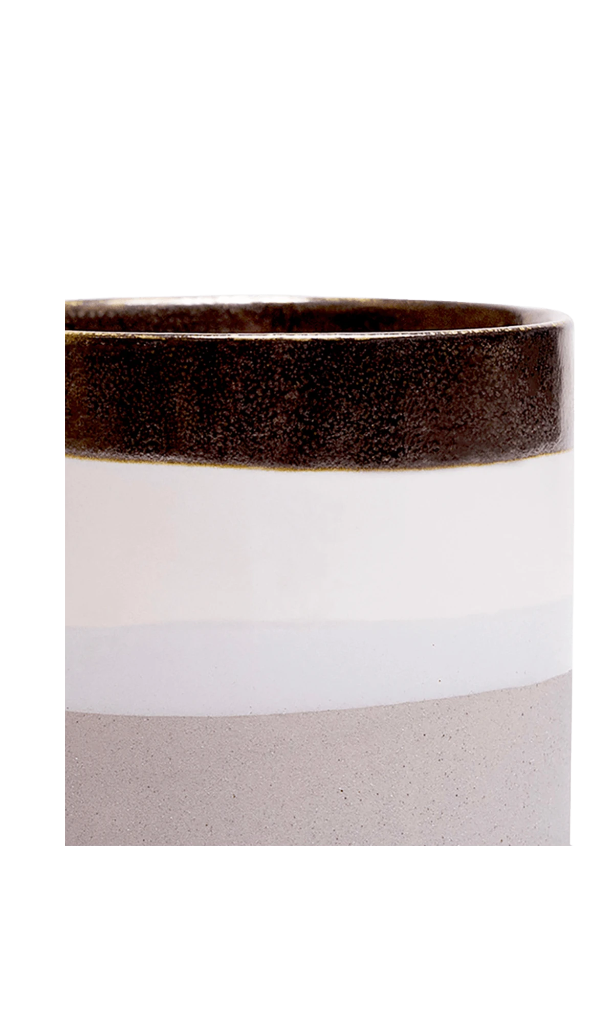 Close-up of the Chive Minute small mocha cement ceramic pot showing color and glaze finish.