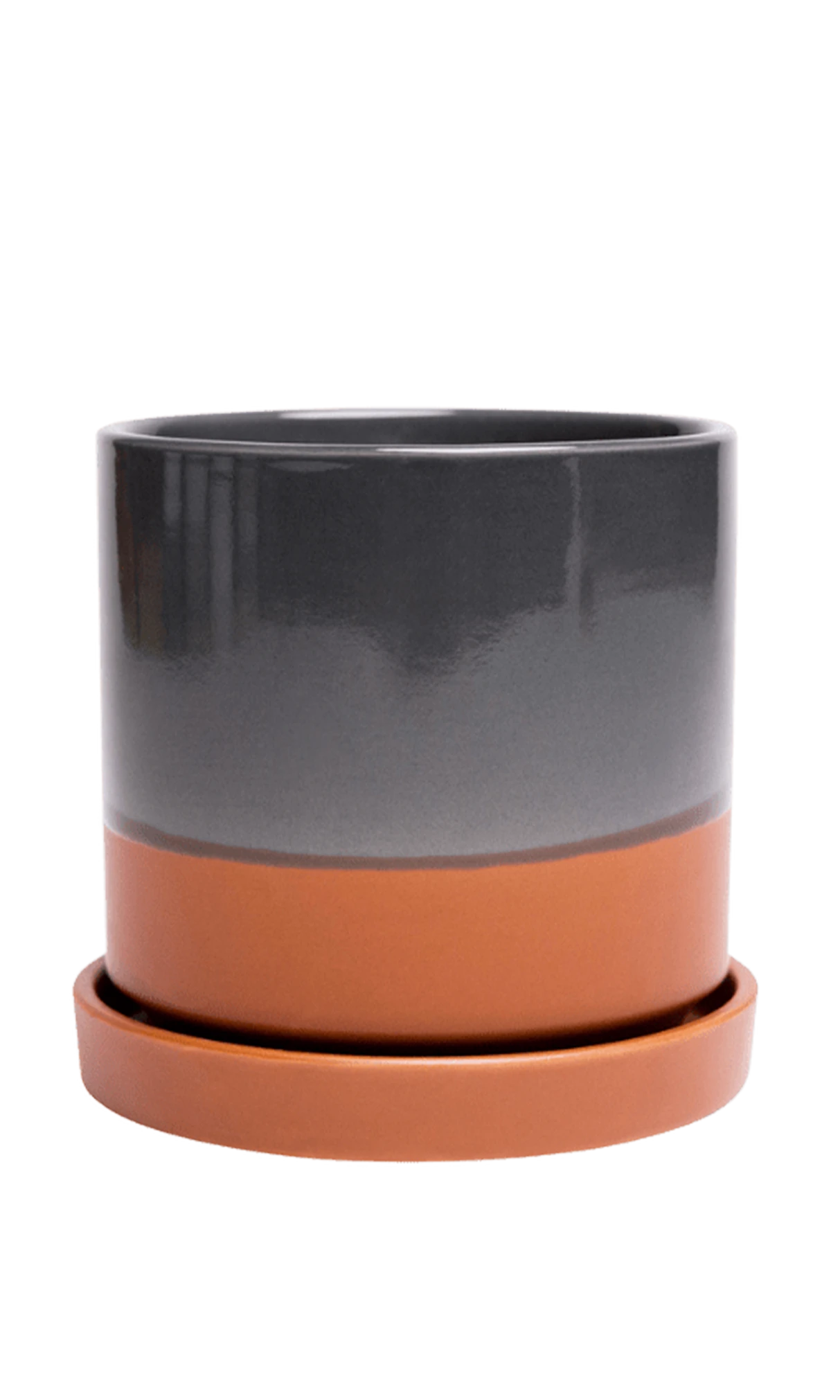 Chive Minute small terracotta ceramic pot with drainage hole and detachable saucer.