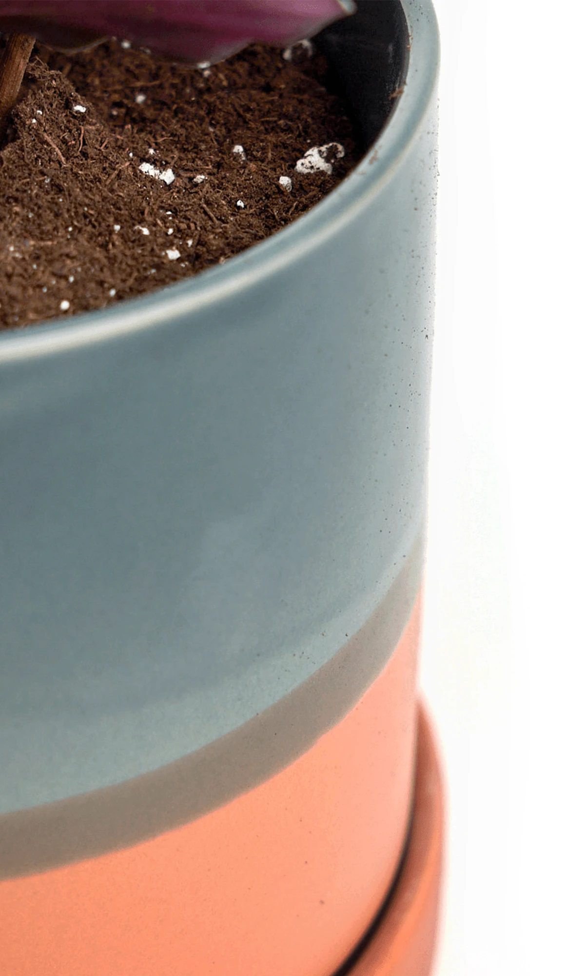 Close-up of the Chive Minute small terracotta ceramic pot showing color and glaze finish.