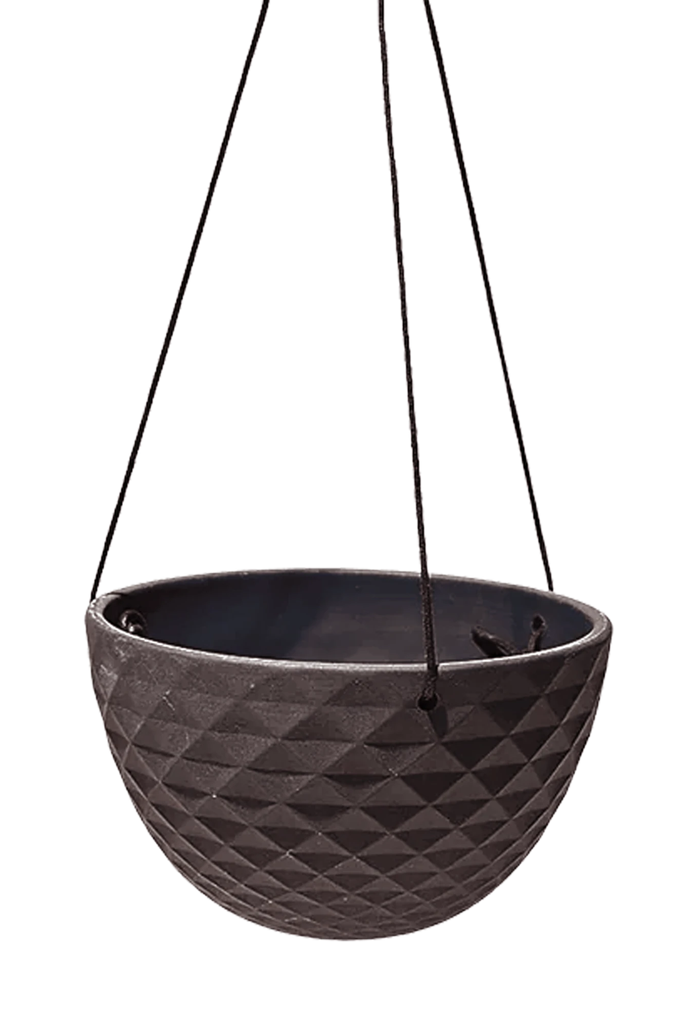 Chive Mofo mini black porcelain hanging planter with no drainage.